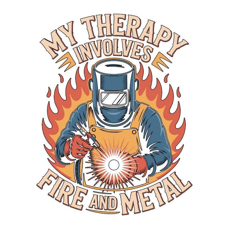Welder My Therapy Involves Fire Mechanic Workshop