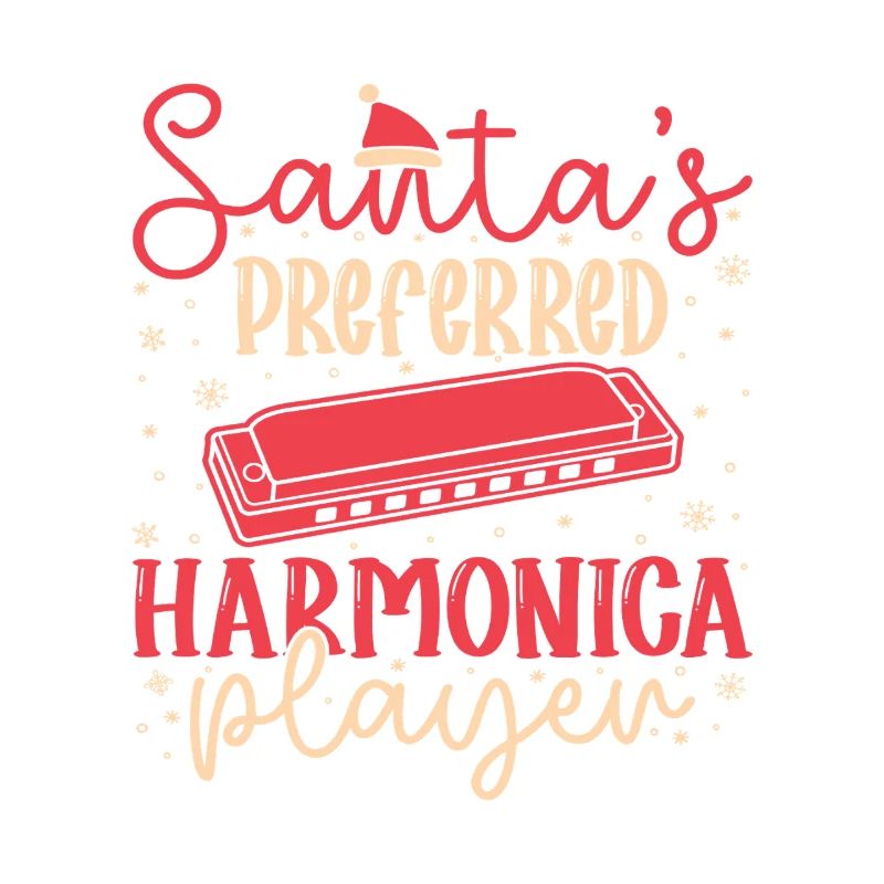 Funny Harmonica Player Santa ́s Preferred Harmonica