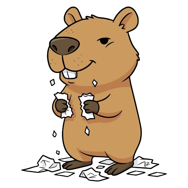 Capybara mange ses devoirs