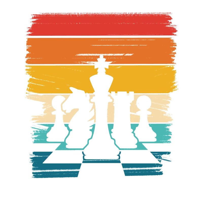 Rainbow Chess Pieces Silhouette