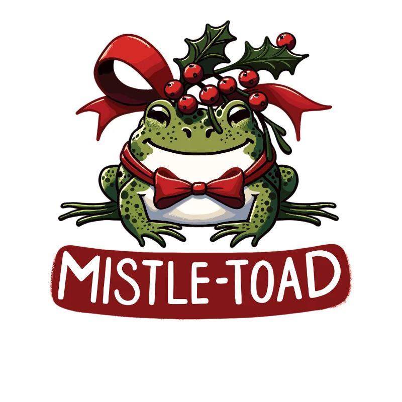 Mistle-Toad Funny Christmas Toad Pun