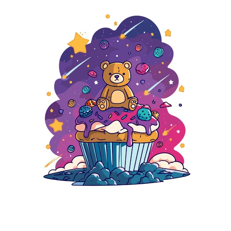 Teddy Bear Cupcake in the Cosmos