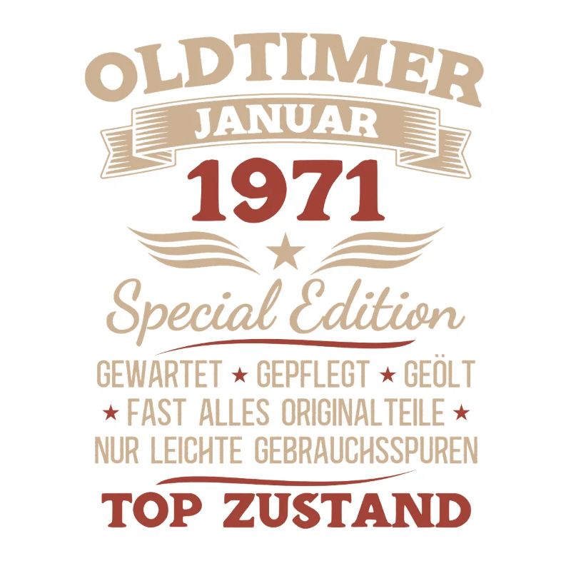 55. Geburtstag Geschenk Oldtimer Januar 1971