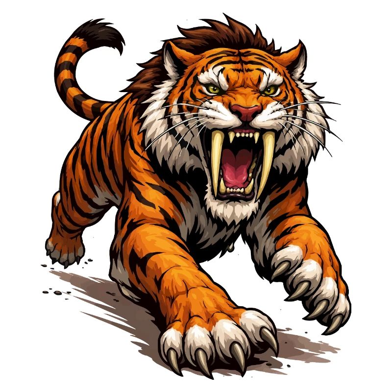 Comic Tiger Angriff