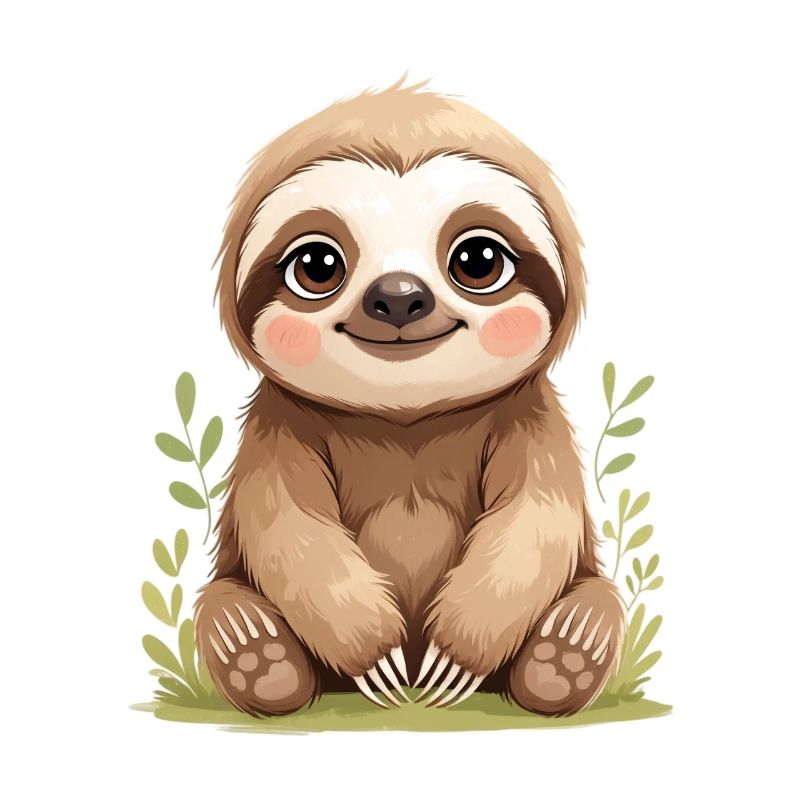 Cute Sloth Sitting