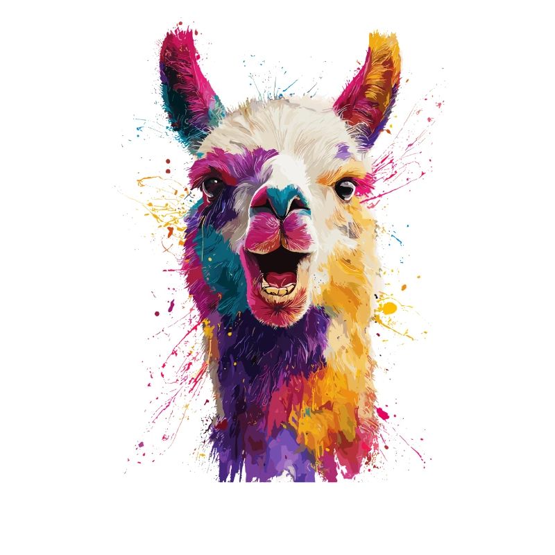 Explosion colorée de lamas