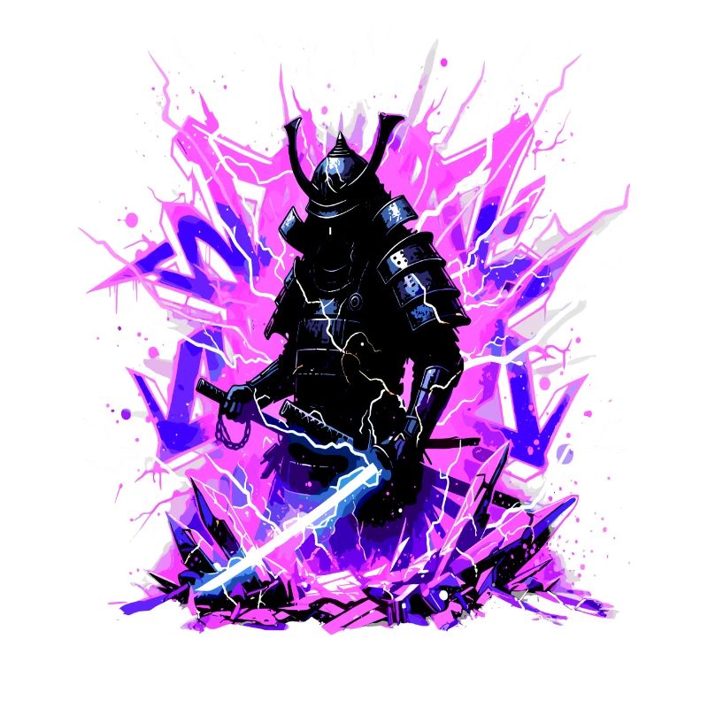 Cyber Samurai – Synthwave Katana Geist