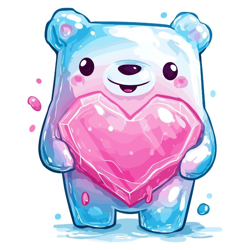 Cuddly bear with heart crystal