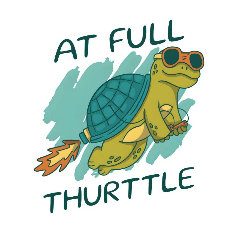 At Full Thurttle – Funny Rocket Turtle