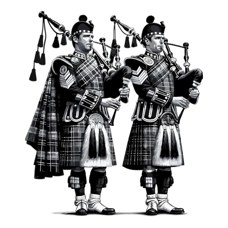 Duo de cornemuses en kilt