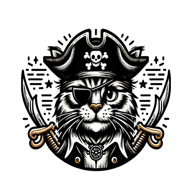 Chat Pirate : Chat pirate avec cache-œil