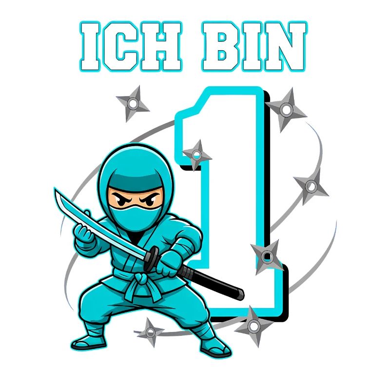 Ich bin 1 Ninja 1. Geburtstag Türkis
