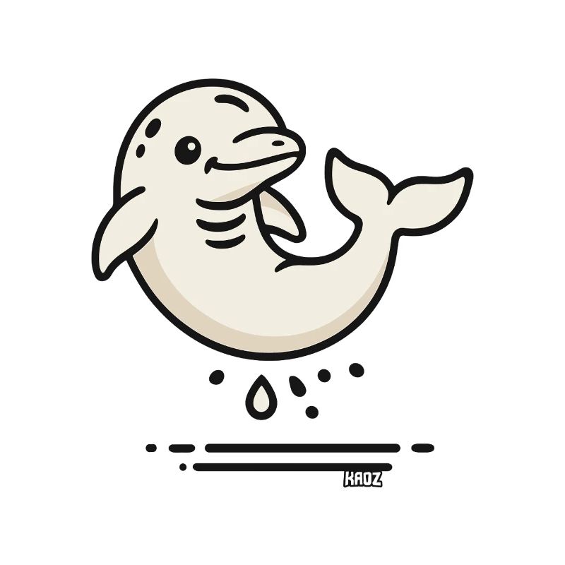 Cute Dolphin in Comic Style