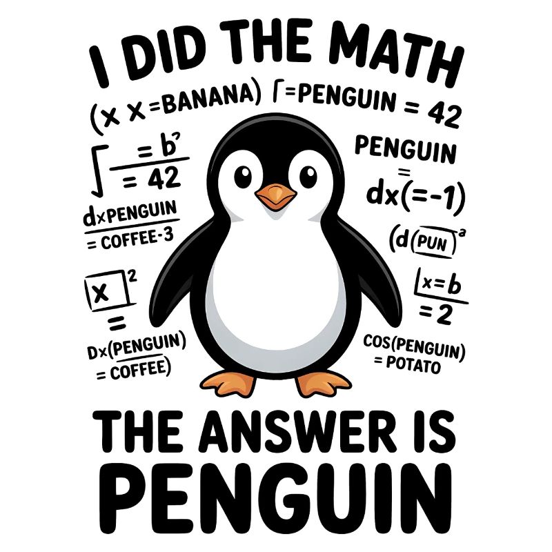 Mathe Sprüche Pinguin Lustiges Mathe Geschenk