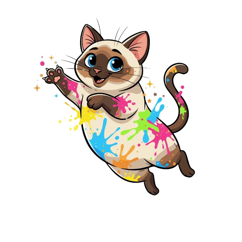 Bunte Farbklecks Katze