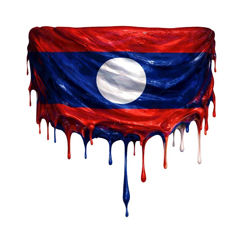 Drapeau du Laos couleur colorée