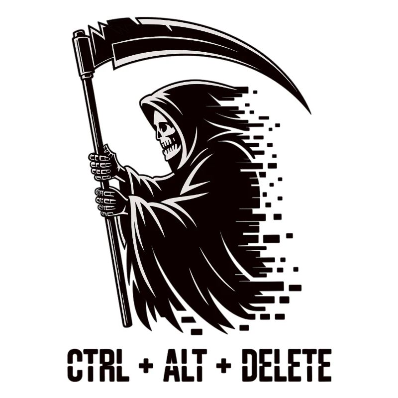 Ctrl Alt Delete Grim Reaper IT Humor Shirt
