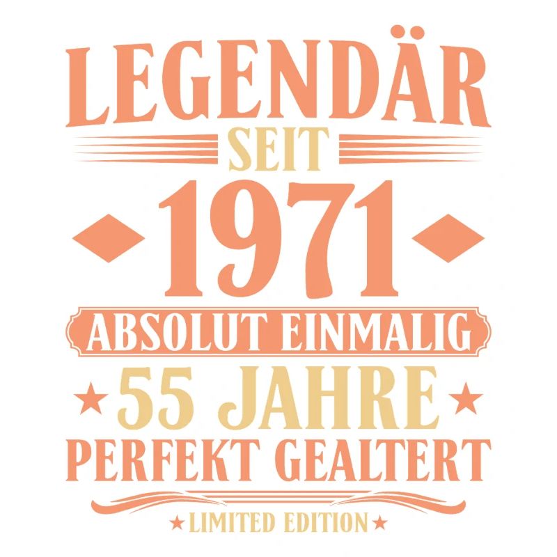 1971 Geboren - Absolut Einmalig 55. Geburtstag