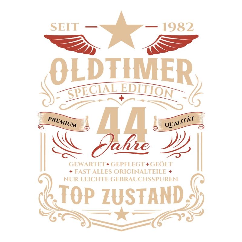 44. Geburtstag Geschenk Mann Oldtimer Vintage 1982
