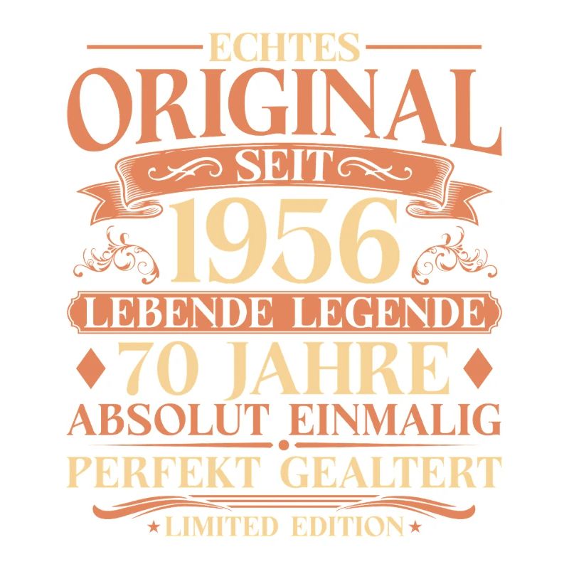 70. Geburtstag Echtes Original 1956 Vintage