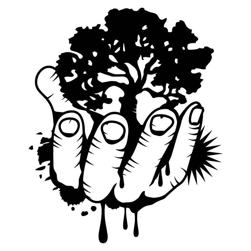 A tree held by a hand