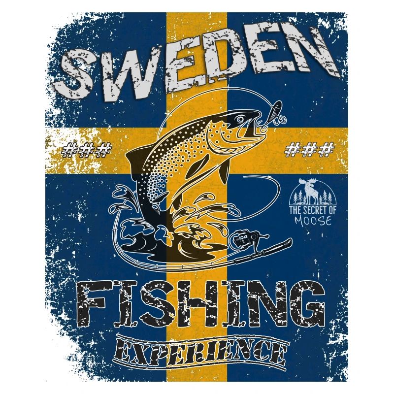 Drapeau de pêche Suède Pêche Poisson Design