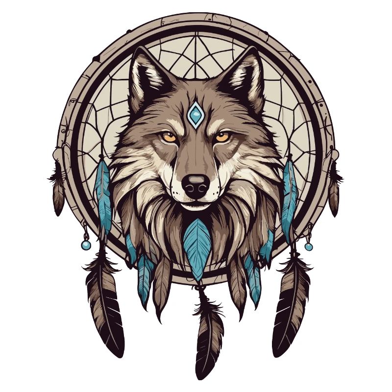 Traumfänger mit Wolf