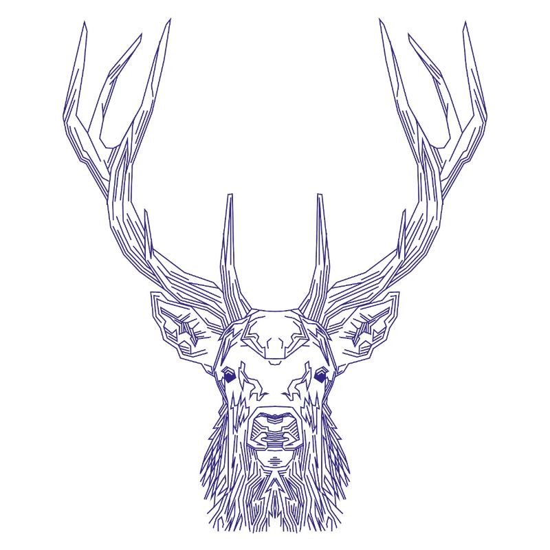 Tech Deer – Geometric Deer in Blue