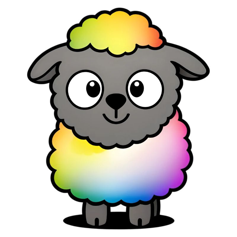 Rainbow Fluffy Sheep