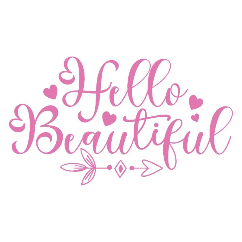 Hello Beautiful Script Hearts