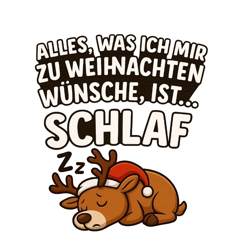 Noël mignon renne sommeil dessin animé pull