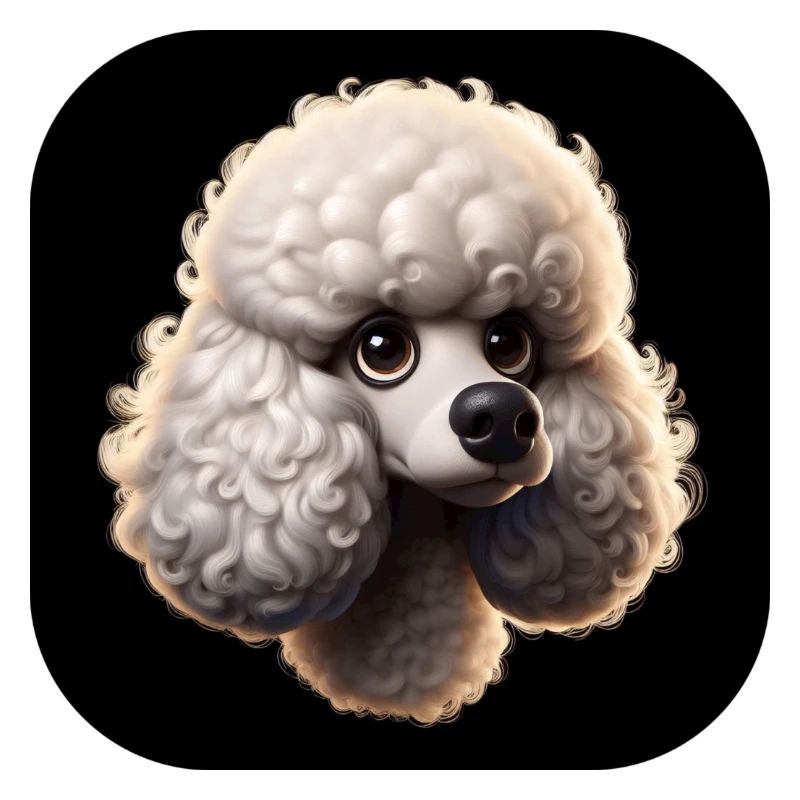 Poodle head in animation style