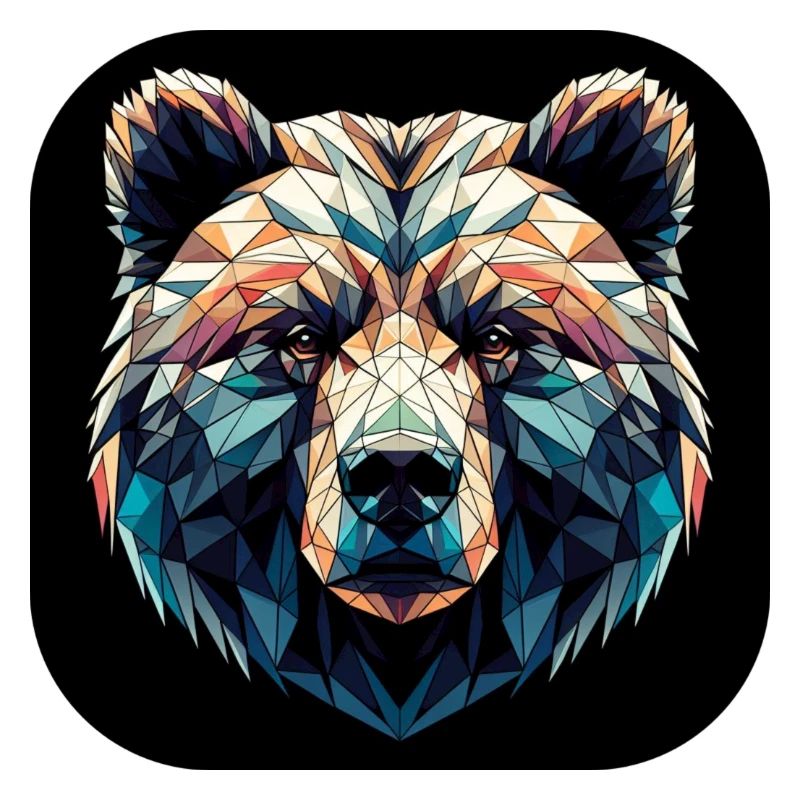 Bunter Bär in Polygon Design