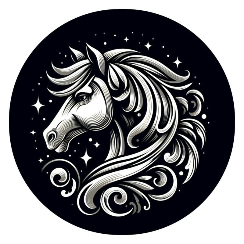 Pferd Kopf mit Sternen