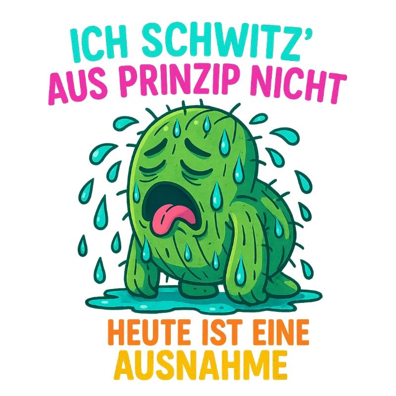 Funny cactus design – "I sweat on principle