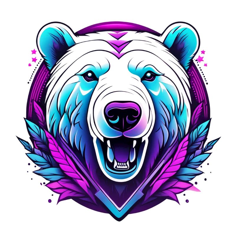 White Bear with Neon Accents