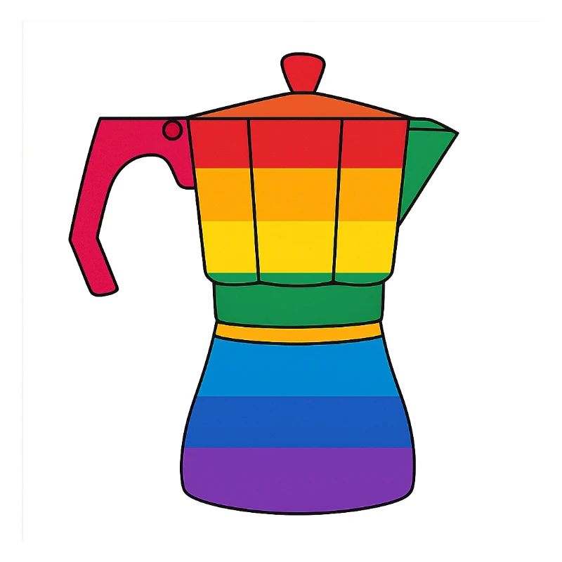 Vibrant rainbow coffee maker