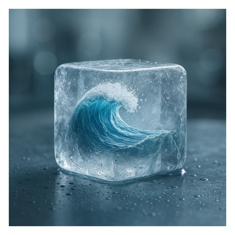 Eisskulptur mit Meereswelle