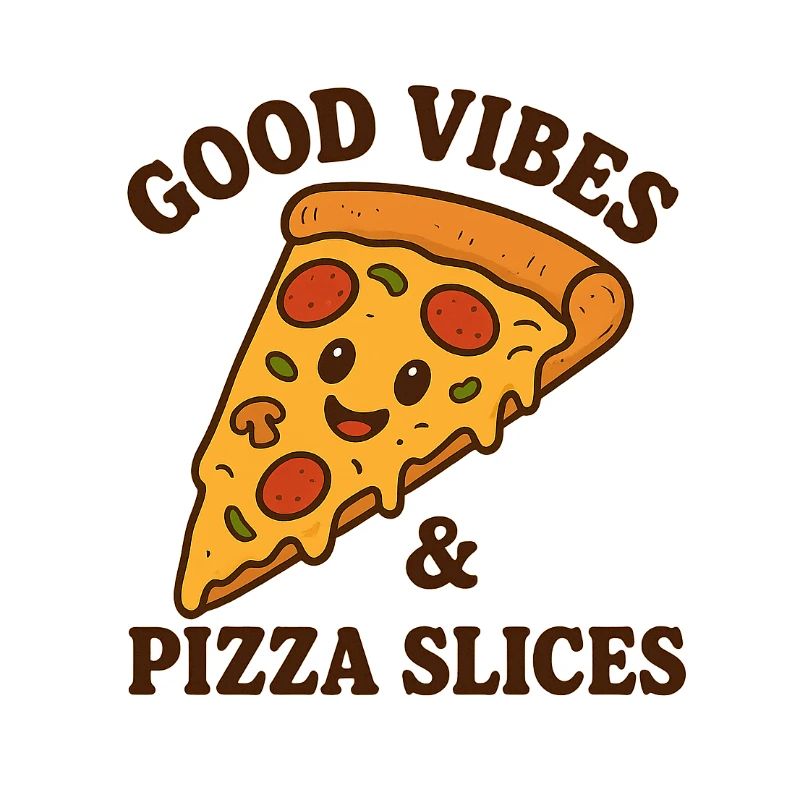 Happy pizza slice illustration