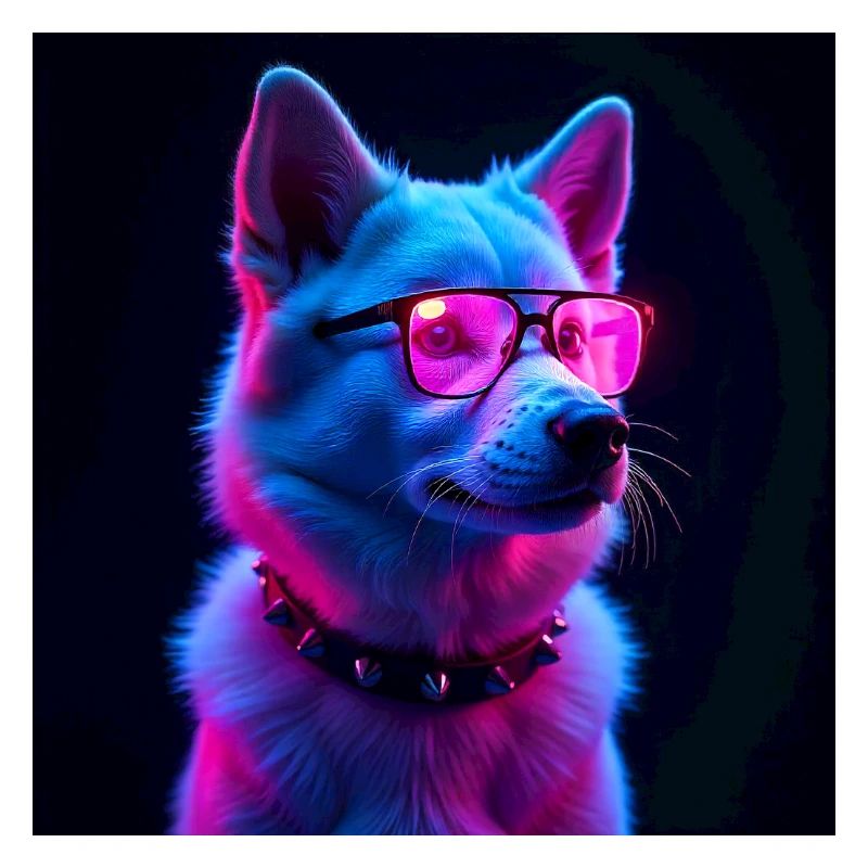 Chien rapide créatif aux couleurs néon
