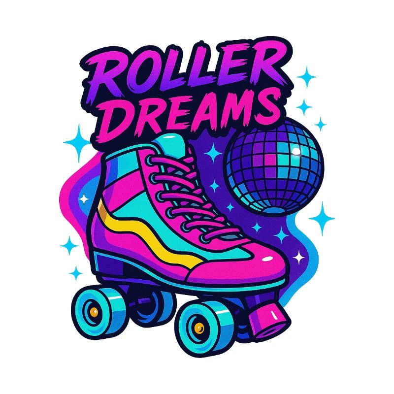 Neon Roller Skates Disco Design