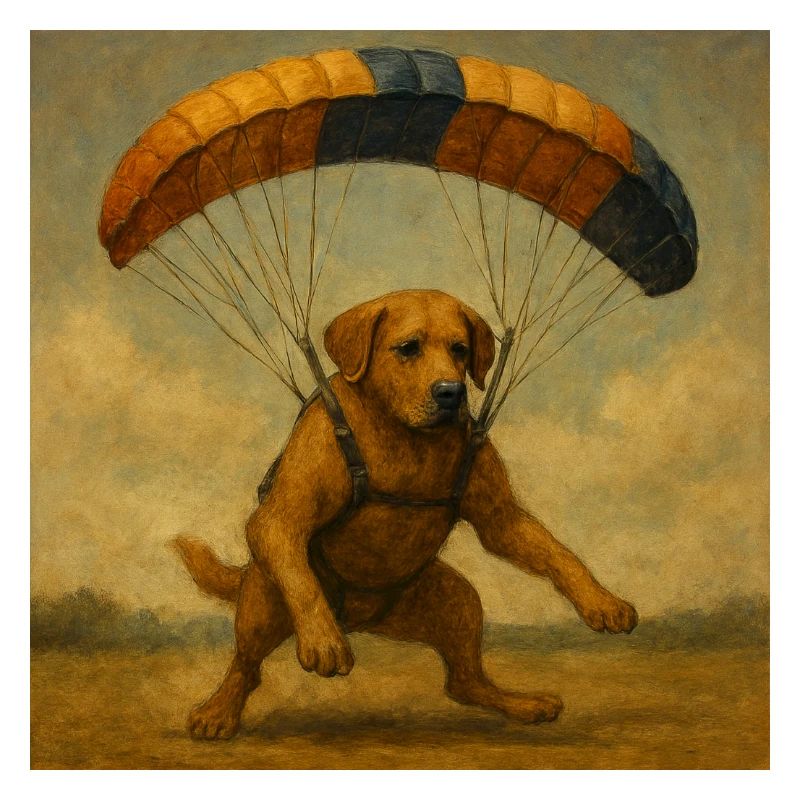 Chiot avec illustration de parachute