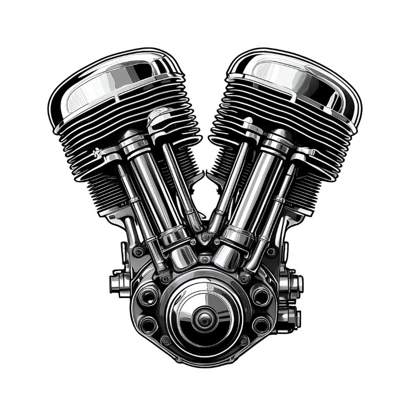 Chrome V-Twin Engine Graphic
