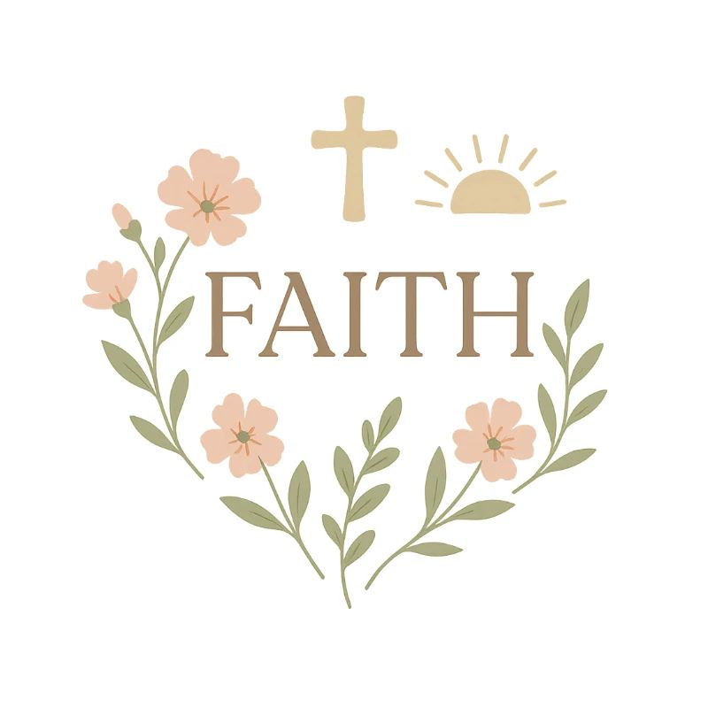 Conception de couronne de fleurs de foi