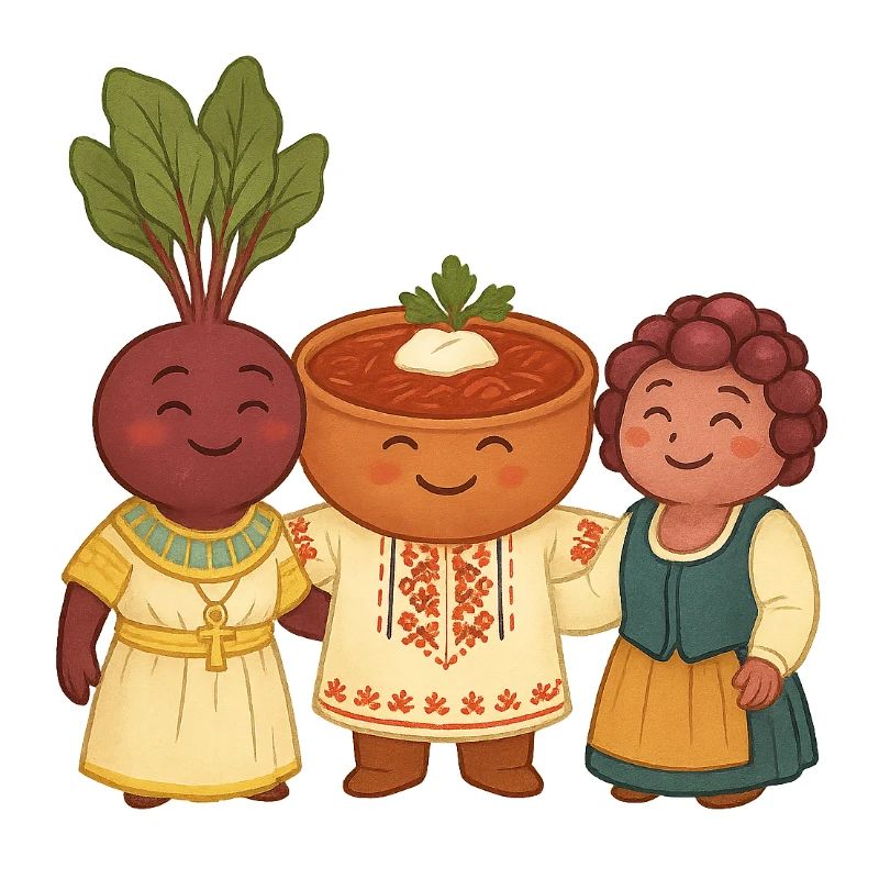 Beetroot, borsch and salad