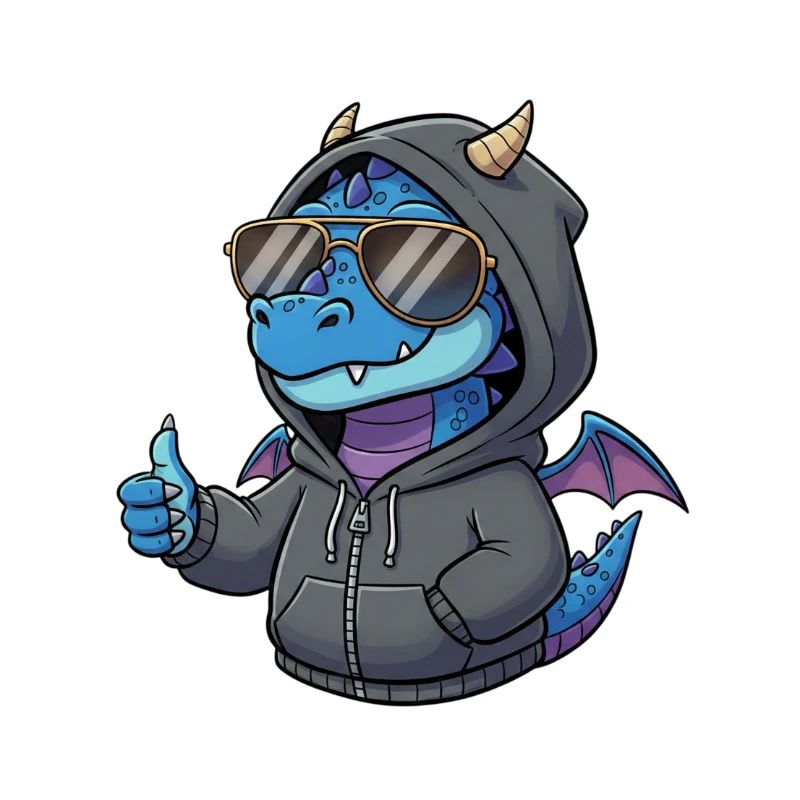 Kapuzenpulli Feuersprüher mit Sonnenbrille