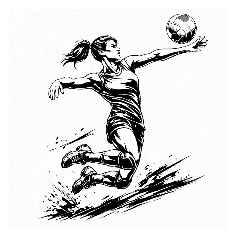 Puissance de volley-ball – Joueuse dynamique