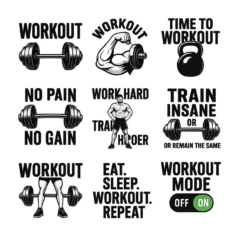 Power Gym Black Patterns Workout