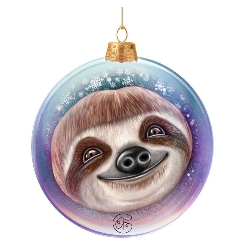 Weihnachten Faultier Weihnachtskugel Santa
