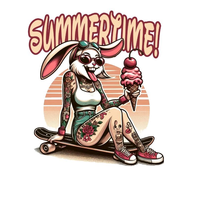 summertime hase tattoo sneaker eis sommer strand